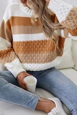 Staccato Chestnut color block sweater Size S